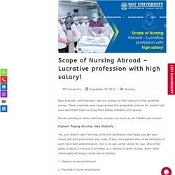 Scope of Nursing Abroad – Lucrative profession with high salary!