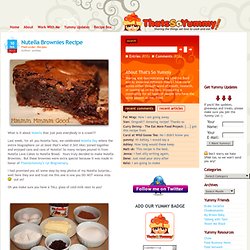 Nutella Brownies Recipe - ThatsSoYummy.com