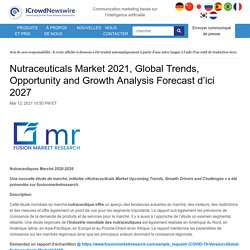 Nutraceuticals Market 2021, Global Trends, Opportunity and Growth Analysis Forecast d’ici 2027