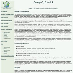 Nutrient Information - Omega-3, 6 and 9