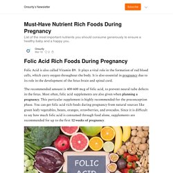 Must-Have Nutrient Rich Foods During Pregnancy - Onsurity’s Newsletter