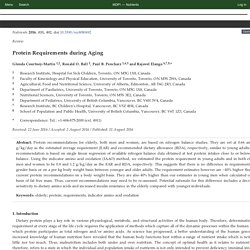 Protein Requirements during Aging
