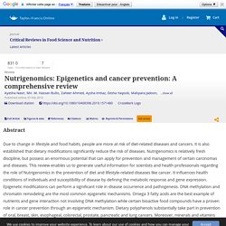 Nutrigenomics: Epigenetics and cancer prevention: A comprehensive review: Critical Reviews in Food Science and Nutrition: Vol 0, No 0