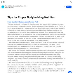 Free Nutrition Classes Lake Forest Park on Behance