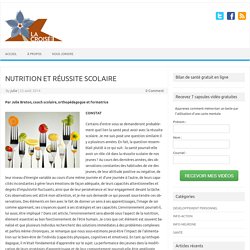 NUTRITION ET RÉUSSITE SCOLAIRE