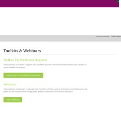 Toolkits + Webinars & Infographics – Academy of Nutrition and Dietetics Foundation