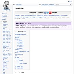 Nutrition - Embryology