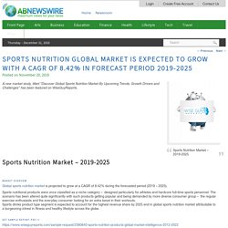 Sports Nutrition Global Market Is Expected To Grow With A CAGR Of 8.42% In Forecast Period 2019-2025