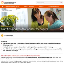 Nutrition and healthy food for teenagers