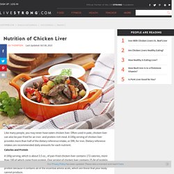 Nutrition Of Chicken Liver