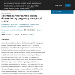 Nutrition care for chronic kidney disease during pregnancy: an updated review