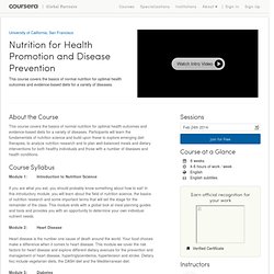 Nutrition for Health Promotion and Disease Prevention