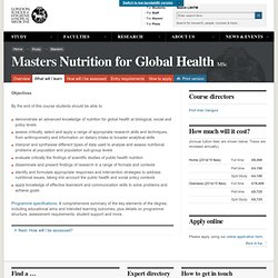 Nutrition for Global Health