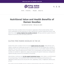 Nutritional value and health benefits of ramen noodles – King Soba UK