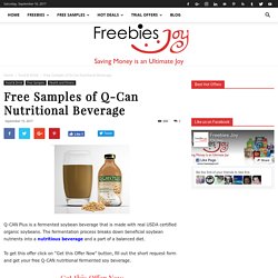 Free Samples of Q-Can Nutritional Beverage