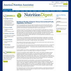 Nutritional Quality of Organic Versus Conventional Fruits, Vegetables, and Grains