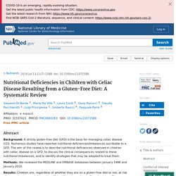 Nutritional Deficiencies in Children with Celiac Disease Resulting from a Gluten-Free Diet: A Systematic Review - PubMed