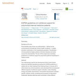 ESPEN guidelines on nutritional support for polymorbid internal medicine patients - ScienceDirect