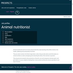 Animal nutritionist job profile