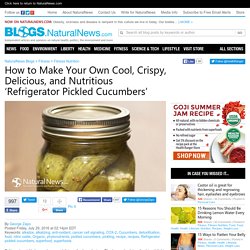 How to Make Your Own Cool, Crispy, Delicious, and Nutritious 'Refrigerator Pickled Cucumbers'