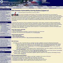 National Vulnerability Database CVSS Scoring