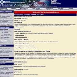 National Vulnerability Database (CVE-2012-4543)