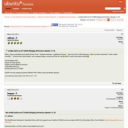 nvidia Geforce GT 520M (Display Driver)on ubuntu 11.10