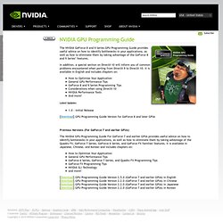 NVIDIA GPU Programming Guides