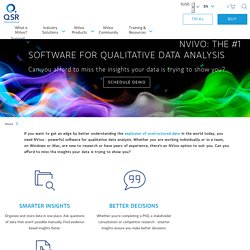 NVivo 9 research software for analysis and insight