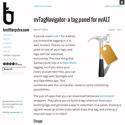 nvTagNavigator: a tag panel for nvALT