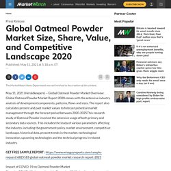 June 2021 Report on Global Oatmeal Powder Market Overview, Size, Share and Trends 2021-2026