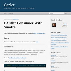 OAuth2 Consumer With Sinatra - Gazler