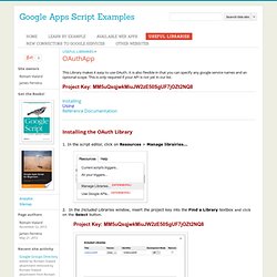 OAuthApp - Google Script Examples