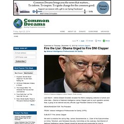 Fire the Liar: Obama Urged to Fire DNI Clapper