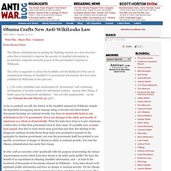 Obama Crafts New Anti-WikiLeaks Law