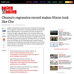 Obama's regressive record makes Nixon look like Che