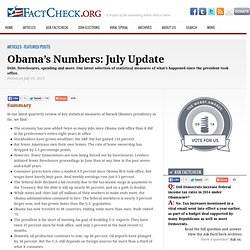 Obama’s Numbers: July Update