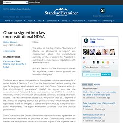 Obama signed into law unconstitutional NDAA
