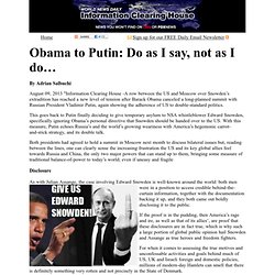 Obama to Putin: Do as I say, not as I do…