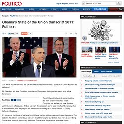 Full Text (SotU 2011)