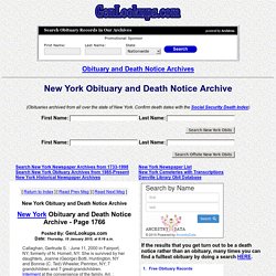 New York Obituary and Death Notice Archive - Page 1766
