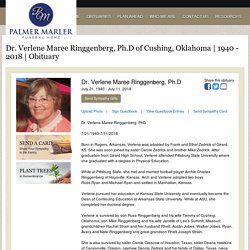 Dr. Verlene Maree Ringgenberg, Ph.D of Cushing, Oklahoma