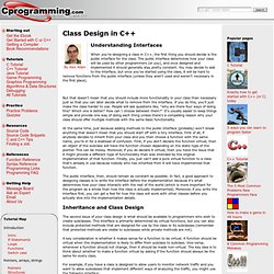 Object-Oriented C++ Class Design - CProgramming.com