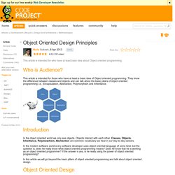 Object Oriented Design Principles