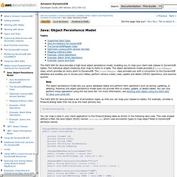 Using the Object Persistence Model with Amazon DynamoDB