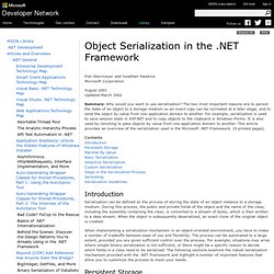 Object Serialization in .NET
