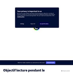 Objectif lecture pendant le confinement par Florian Cool sur Genially