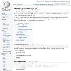 Définition Objectif