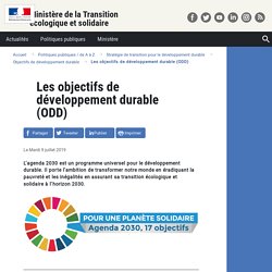 Les objectifs de développement durable (ODD)