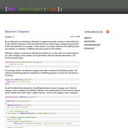 Mac Developer Tips » Objective-C: Categories